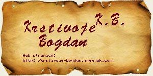Krstivoje Bogdan vizit kartica